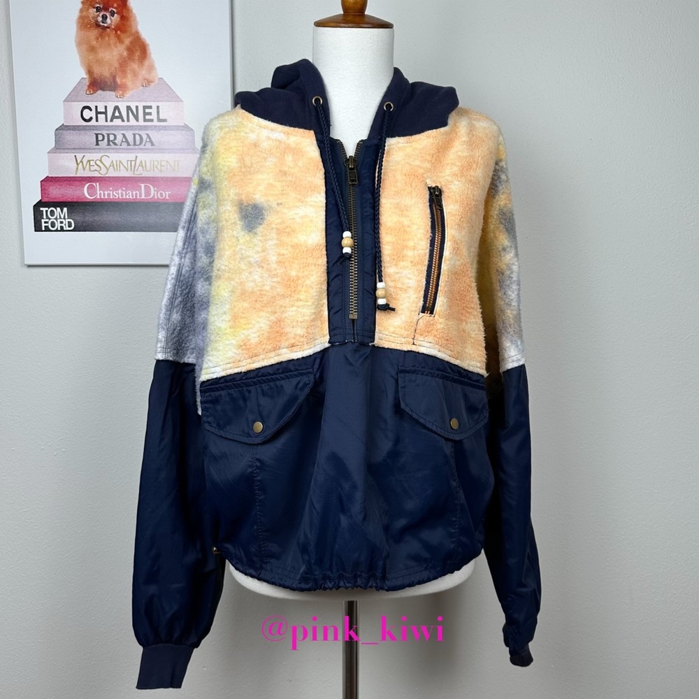 Free People We the Free No Big Deal Tie Dye Pullover Jacket